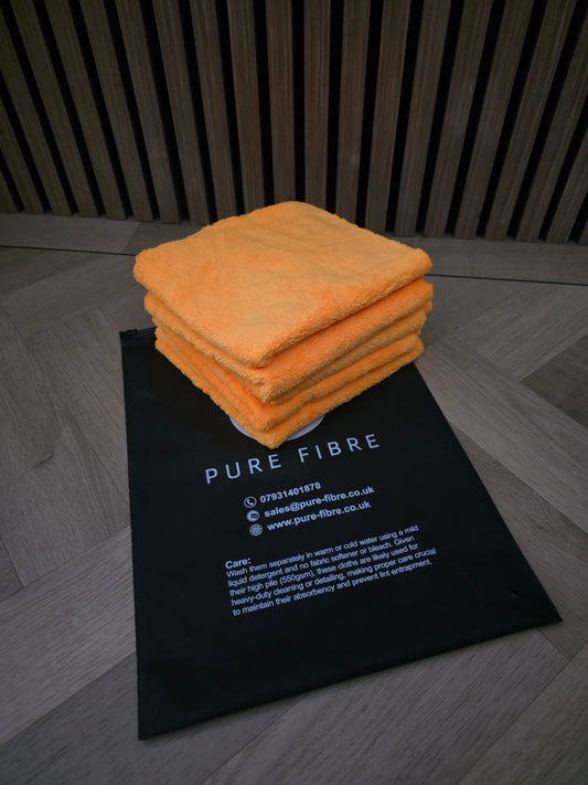Orange Edgeless 550 gsm Microfibre Cloth - 5 Per Pack